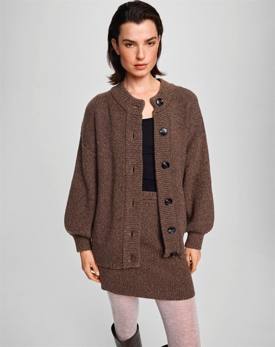 MSCHLissi Knit Cardigan - Slate Black Melange